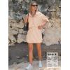 image:imageEXLURA Womens Summer 2 Piece Sets 100 Cotton Striped Long Sleeve Button Shirts Matching Skirt Beach Vacation Outfits 2026Orange
