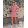 image:imageEXLURA Womens Summer 2 Piece Sets 100 Cotton Striped Long Sleeve Button Shirts Matching Skirt Beach Vacation Outfits 2026Red White Plaid