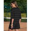 image:imageEXLURA Women Summer 2 Piece Outfits Faux Cashmere Sweater Knit Oversized Polo V Neck Top Matching Shorts Vacation Lounge SetsBlack