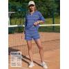image:imageEXLURA Women Summer 2 Piece Outfits Faux Cashmere Sweater Knit Oversized Polo V Neck Top Matching Shorts Vacation Lounge SetsDeep Blue