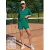 image:imageEXLURA Women Summer 2 Piece Outfits Faux Cashmere Sweater Knit Oversized Polo V Neck Top Matching Shorts Vacation Lounge SetsGreen