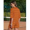 image:imageEXLURA Women Summer 2 Piece Outfits Faux Cashmere Sweater Knit Oversized Polo V Neck Top Matching Shorts Vacation Lounge SetsOrange
