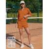 image:imageEXLURA Women Summer 2 Piece Outfits Faux Cashmere Sweater Knit Oversized Polo V Neck Top Matching Shorts Vacation Lounge SetsOrange