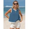 image:imageEXLURA Women Summer Sleeveless Tops 2026 Casual Cotton Tank Tops Color Block Crewneck Blouses Going Out T Shirts Beach TravelNavy Blue