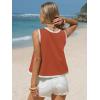 image:imageEXLURA Women Summer Sleeveless Tops 2026 Casual Cotton Tank Tops Color Block Crewneck Blouses Going Out T Shirts Beach TravelRust
