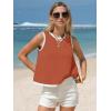 image:imageEXLURA Women Summer Sleeveless Tops 2026 Casual Cotton Tank Tops Color Block Crewneck Blouses Going Out T Shirts Beach TravelRust