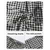 image:imageEXLURA Womens Cotton Faux Linen Gingham Barrel Capri Pants Plaid Palazzo Trousers Harem Pants Pockets Summer Beach VacationBlack Plaid