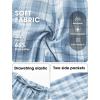 image:imageEXLURA Womens Cotton Faux Linen Gingham Barrel Capri Pants Plaid Palazzo Trousers Harem Pants Pockets Summer Beach VacationBlue White Plaid