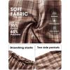 image:imageEXLURA Womens Cotton Faux Linen Gingham Barrel Capri Pants Plaid Palazzo Trousers Harem Pants Pockets Summer Beach VacationBrown Plaid