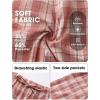 image:imageEXLURA Womens Cotton Faux Linen Gingham Barrel Capri Pants Plaid Palazzo Trousers Harem Pants Pockets Summer Beach VacationPink White Plaid