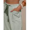image:imageEXLURA Womens Faux Linen Striped Bermuda Shorts Casual Drawstring Elastic Waist Summer Vacation Beach Shorts with PocketsGrey Green
