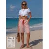 image:imageEXLURA Womens Faux Linen Striped Bermuda Shorts Casual Drawstring Elastic Waist Summer Vacation Beach Shorts with PocketsRed