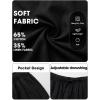 image:imageEXLURA Womens Striped Bermuda Shorts Casual Cotton Linen Shorts Elastic Drawstring Summer Beach Vacation Shorts PocketsBlack