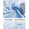 image:imageEXLURA Womens Summer 100 Cotton 2 Piece Outfits Striped Sleeveless Top Capri Wide Leg Pants Sets Faux Linen Travel BeachBlue