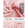 image:imageEXLURA Womens Summer 100 Cotton 2 Piece Outfits Striped Sleeveless Top Capri Wide Leg Pants Sets Faux Linen Travel BeachRed