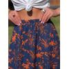 image:imageEXLURA Womens Summer Elastic Waist Floral Print Maxi Long Skirt Midi Flowy Skirt Spring Boho Beach Vacation Outfits PocketsBlue Floral