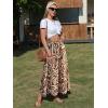 image:imageEXLURA Womens Summer Elastic Waist Floral Print Maxi Long Skirt Midi Flowy Skirt Spring Boho Beach Vacation Outfits PocketsBrown Floral