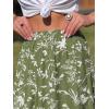 image:imageEXLURA Womens Summer Elastic Waist Floral Print Maxi Long Skirt Midi Flowy Skirt Spring Boho Beach Vacation Outfits PocketsGreen Floral