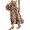 image:imageEXLURA Womens Summer Elastic Waist Floral Print Maxi Long Skirt Midi Flowy Skirt Spring Boho Beach Vacation Outfits PocketsBrown Floral
