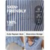 image:imageEXLURA Women Summer Top 100 Cotton Faux Linen Sleeveless Shirts Cropped Peplum Tops Casual Striped Work Blouses Beach TravelBlue Stripe
