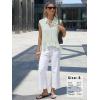 image:imageEXLURA Women Summer Top 100 Cotton Faux Linen Sleeveless Shirts Cropped Peplum Tops Casual Striped Work Blouses Beach TravelGreen Stripe