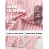 image:imageEXLURA Women Summer Top 100 Cotton Faux Linen Sleeveless Shirts Cropped Peplum Tops Casual Striped Work Blouses Beach TravelPink Stripe