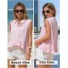 image:imageEXLURA Women Summer Top 100 Cotton Faux Linen Sleeveless Shirts Cropped Peplum Tops Casual Striped Work Blouses Beach TravelPink Stripe
