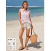 image:imageEXLURA Women Summer Top 100 Cotton Faux Linen Sleeveless Shirts Cropped Peplum Tops Casual Striped Work Blouses Beach TravelPink Stripe
