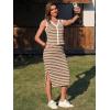 image:imageEXLURA Womens Cotton 2 Piece Skirt Set V Neck Faux Button Tank Tops Matching High Waist Midi Skirt Pockets Vacation OutfitsCoffee White