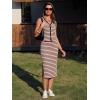 image:imageEXLURA Womens Cotton 2 Piece Skirt Set V Neck Faux Button Tank Tops Matching High Waist Midi Skirt Pockets Vacation OutfitsGrey Pink