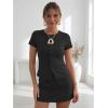 image:imageEXLURA Womens Cotton 2 Piece Skort Sets Summer Short Sleeve Button Down Shirts Matching Tennis Skirt Travel Vacation OutfitsBlack