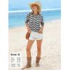image:imageEXLURA Womens Summer Striped Crochet Tops Short Sleeve Knit Boho Top Hollow Out Beach Sweater Lightweight Vacation ShirtsBlack White