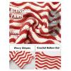 image:imageEXLURA Womens Summer Striped Crochet Tops Short Sleeve Knit Boho Top Hollow Out Beach Sweater Lightweight Vacation ShirtsRed White