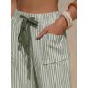 image:imageEXLURA Womens Summer Striped Pants Faux Linen Comfy Drawstring Wide Leg Pants Pockets Resort Beach Vacation Lounge TrousersGrey Green