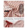 image:imageEXLURA Womens Summer Striped Pants Faux Linen Comfy Drawstring Wide Leg Pants Pockets Resort Beach Vacation Lounge TrousersRed