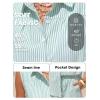 image:imageEXLURA Womens Summer 2 Piece Outfits Cotton Sleeveless Button Down Shirts Matching Shorts Sets Cruise Beach Vacation ResortGreen