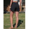 image:imageEXLURA Womens High Waisted Gingham Skort ALine Wrap Mini Skirt with Shorts Side Tie Cotton Plaid Skorts Summer Outfits 2026Solid Black
