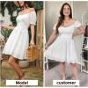 image:imageEXLURA Womens Summer Dress Short Smocked Ruffle Sundress Off Shoulder Ruched Flowy Smocked Swing Mini DressesWhite