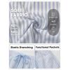 image:imageEXLURA Womens Faux Linen Striped Bermuda Shorts Casual Drawstring Elastic Waist Summer Vacation Beach Shorts with PocketsSky Blue