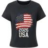 image:imageEXLURA Womens Cotton Graphic TShirts Short Sleeve Country Print Soccer Fan Tee National Pride Casual Summer Tops 2026 TrendyBlack