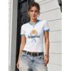 image:imageEXLURA Womens Cotton Graphic TShirts Short Sleeve Country Print Soccer Fan Tee National Pride Casual Summer Tops 2026 TrendyWhite