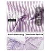 image:imageEXLURA Womens Summer Faux Linen Striped Barrel Pants Comfy Drawstring Capri Pant with Pockets Beach Vacation Lounge TrousersPurple