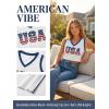 image:imageEXLURA Womens V Neck Graphic Print Crop Top Sleeveless Football Jersey Tank Top Y2K Sporty Summer Casual Shirt 2026 TrendyDeep Blue