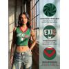 image:imageEXLURA Womens V Neck Graphic Print Crop Top Sleeveless Football Jersey Tank Top Y2K Sporty Summer Casual Shirt 2026 TrendyGreen