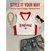 image:imageEXLURA Womens V Neck Graphic Print Crop Top Sleeveless Football Jersey Tank Top Y2K Sporty Summer Casual Shirt 2026 TrendyRed