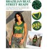 image:imageEXLURA Womens V Neck Graphic Print Crop Top Sleeveless Football Jersey Tank Top Y2K Sporty Summer Casual Shirt 2026 TrendyYellow
