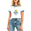 image:imageEXLURA Womens Cotton Graphic TShirts Short Sleeve Country Print Soccer Fan Tee National Pride Casual Summer Tops 2026 TrendyWhite
