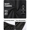 image:imageEXLURA Womens Cotton Faux Linen Gingham Barrel Capri Pants Plaid Palazzo Trousers Harem Pants Pockets Summer Beach VacationBlack