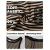 image:imageEXLURA Womens Cotton Summer 2 Piece Outfits Striped Halter Tops Matching Wide Leg Pant Sets Lounge Tracksuits Vacation TravelBlack Khaki