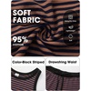 image:imageEXLURA Womens Cotton Summer 2 Piece Outfits Striped Halter Tops Matching Wide Leg Pant Sets Lounge Tracksuits Vacation TravelBlue Brown